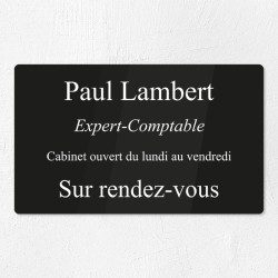 Plaque professionnelle en plexiglas gravé 25x15cm