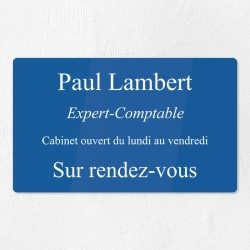 Plaque professionnelle en plexiglas gravé 25x15cm