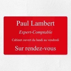 Plaque professionnelle en plexiglas gravé 25x15cm