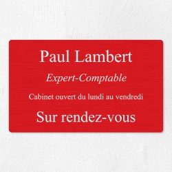 Plaque professionnelle en aluminium 25x15cm