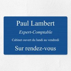 Plaque professionnelle en aluminium 25x15cm