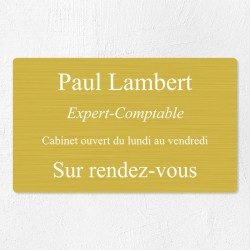 Plaque professionnelle en aluminium 25x15cm