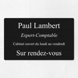 Plaque professionnelle en aluminium 25x15cm