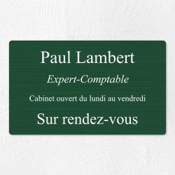 Plaque professionnelle en aluminium 25x15cm
