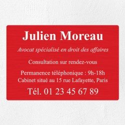 Plaque personnalisée en aluminium 30x20cm｜Plaque professionnelle