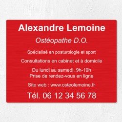 Plaque professionnelle en aluminium 40x30cm