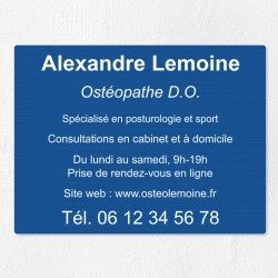 Plaque professionnelle en aluminium 40x30cm