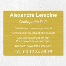 Plaque professionnelle en aluminium 40x30cm