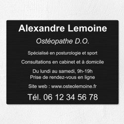 Plaque professionnelle en aluminium 40x30cm