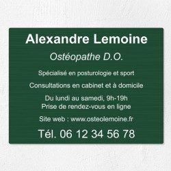 Plaque professionnelle en aluminium 40x30cm