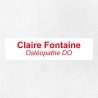 Plaque professionnelle économique en PVC gravoply 20x5cm