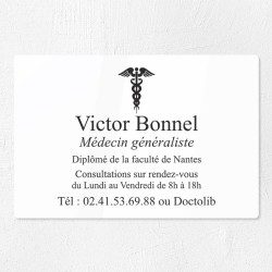 Plaque médecin personnalisée en plexiglas 30x20cm
