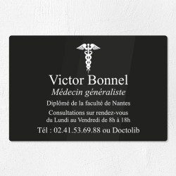 Plaque médecin personnalisée en plexiglas 30x20cm