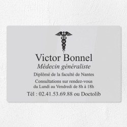 Plaque médecin personnalisée en plexiglas 30x20cm
