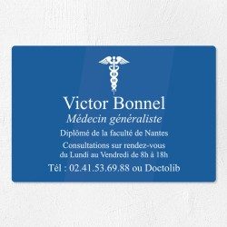 Plaque médecin personnalisée en plexiglas 30x20cm