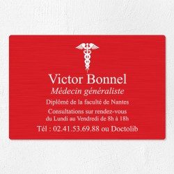Plaque médecin personnalisée en aluminium 30x20cm