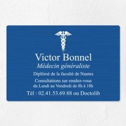 Plaque médecin personnalisée en aluminium 30x20cm