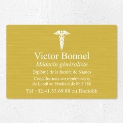 Plaque médecin personnalisée en aluminium 30x20cm