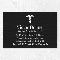 Plaque médecin personnalisée en aluminium 30x20cm