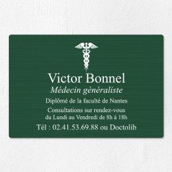 Plaque médecin personnalisée en aluminium 30x20cm