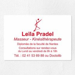 Plaque kiné personnalisée économique en PVC gravoply 30x20cm