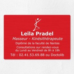 Plaque kiné personnalisée en aluminium 30x20cm