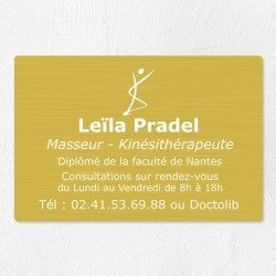 Plaque kiné personnalisée en aluminium 30x20cm