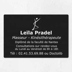 Plaque kiné personnalisée en aluminium 30x20cm
