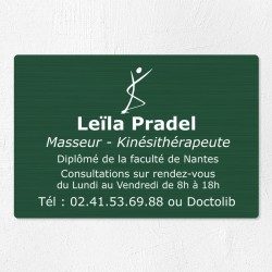 Plaque kiné personnalisée en aluminium 30x20cm