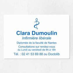 Plaque infirmière personnalisée économique en PVC gravoply 30x20cm