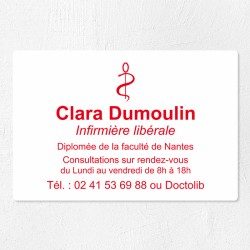 Plaque infirmière personnalisée économique en PVC gravoply 30x20cm