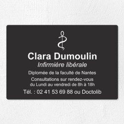 Plaque infirmière personnalisée économique en PVC gravoply 30x20cm