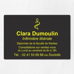 Plaque infirmière personnalisée économique en PVC gravoply 30x20cm