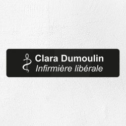 Plaque infirmière libérale personnalisée en plexiglas gravé 20x5cm