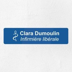 Plaque infirmière libérale personnalisée en plexiglas gravé 20x5cm