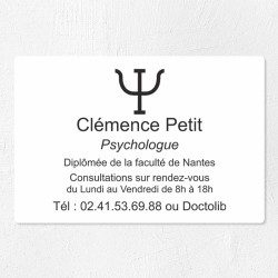 Plaque psychologue personnalisée économique en PVC économique 30x20cm