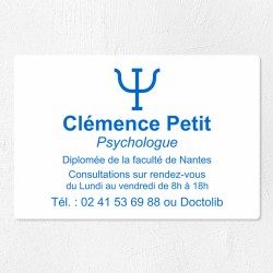 Plaque psychologue personnalisée économique en PVC économique 30x20cm