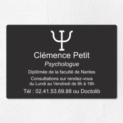 Plaque psychologue personnalisée économique en PVC économique 30x20cm