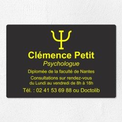 Plaque psychologue personnalisée économique en PVC économique 30x20cm
