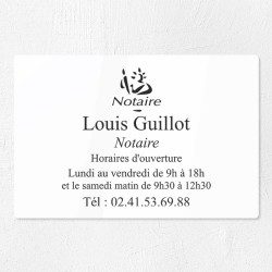Plaque gravée pour notaire en plexiglas 30x20cm