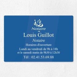 Plaque gravée pour notaire en plexiglas 30x20cm