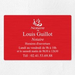 Plaque professionnelle pour notaire en aluminium 30x20cm