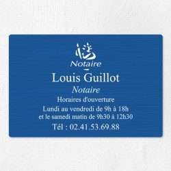 Plaque professionnelle pour notaire en aluminium 30x20cm