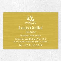 Plaque professionnelle pour notaire en aluminium 30x20cm