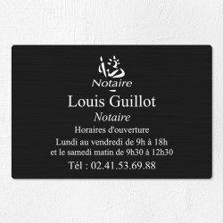 Plaque professionnelle pour notaire en aluminium 30x20cm