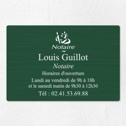 Plaque professionnelle pour notaire en aluminium 30x20cm