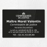 Plaque gravée pour commissaire de justice en plexiglas 30x20cm