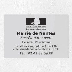 Plaque gravée pour mairie en plexiglas 30x20cm