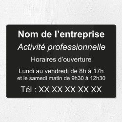 Plaque gravée pour entreprise en plexiglas 30x20cm