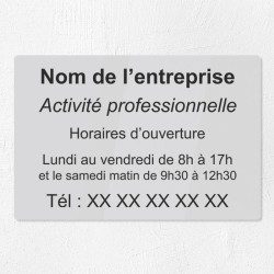 Plaque gravée pour entreprise en plexiglas 30x20cm